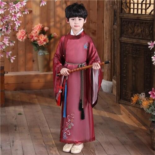 Ancient Chinese Style Photo Shoot Outfit For Kid Performance Hanfu Children Costumes Boys Hanfu
