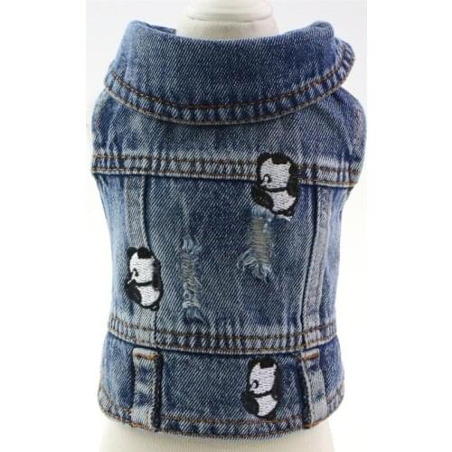 New Spring Summer Autumn Dog Clothes For Small Dogs Boy Xs Dog Jean Jacket Vest Teddy Hole Blue Hoodie Puppy Outfit Pet Clothing