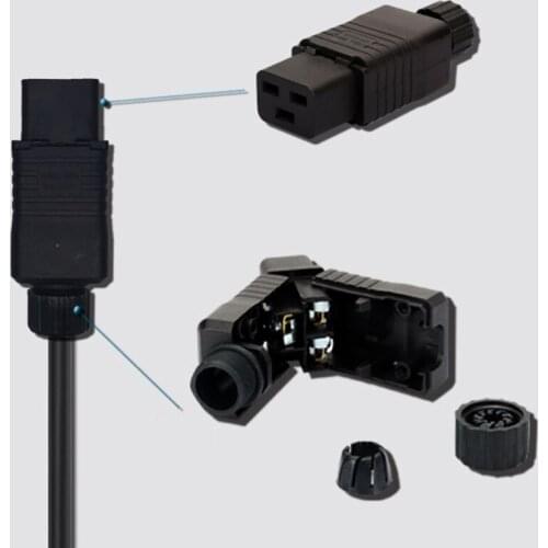 IEC PDU UPS 16A 250VAC 320 C 19 plug, IEC C19 DIY plug conector Rewirable Socket