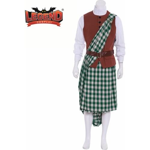 Outlander TV series cosplay costume Jamie Fraser cosplay costume jamie outfit scottish kilt mens scottish skirt outfit