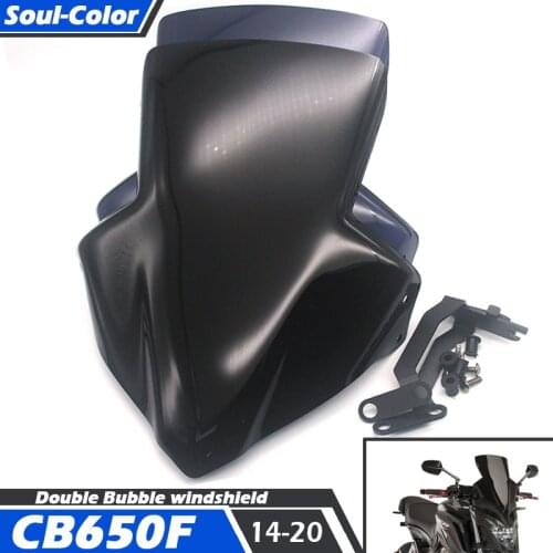 New style Motorcycle Windshield WindScreen Viser VIsor Fits For HONDA CB650F 2014 2015 2016 2017 2018 Double Bubble 14-18