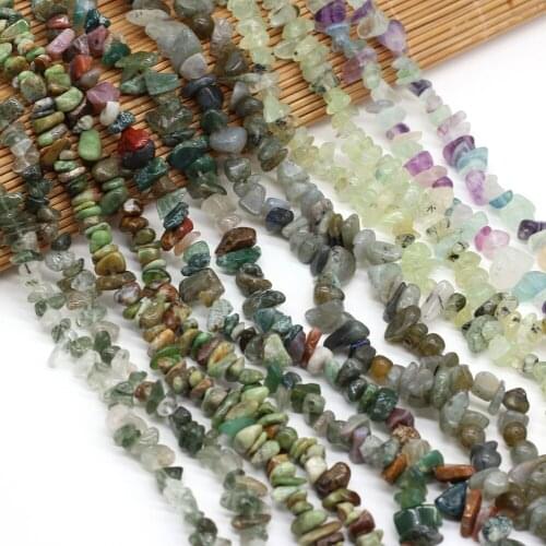 Small Beads Natural Flash Stone Indian Agate Fluorite Australian Jade Gravel Beaded for Jewelry Making DIY Bracelet Gift 5-8mm