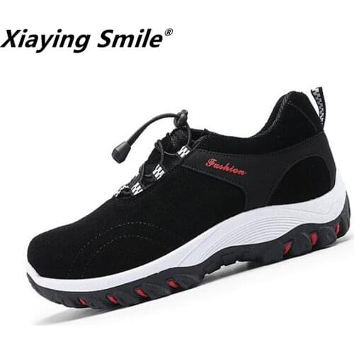 Cheap Mens suede Fashion Holed Shoes Spring and Autumn Elastic Outdoor Casual Shoes Breathable Flats climbing boots Walk Shoe