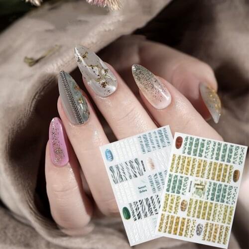 Newest MG1118-03 Japan style chain design 3d nail stickers Japan Korea style decal decoration tools for nail wraps
