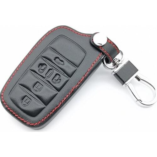 New Style Genuine Leather Case Cover for Toyota fortuner prado camry rav4 highlander crown Car Key Case 5 Buttons Car key bag