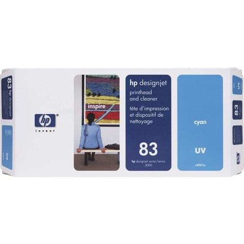 Original Printer Head for HP 83 C4961A UV Printhead and Printhead Cleaner for DesignJet 5000 series, Cyan