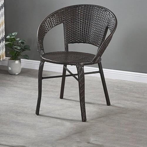 Outdoor Garden Furniture Garden Chair Balcony Small Rattan Chair Armrest Chair Leisure Outdoor Woven Teng Chair Retro Simplicity