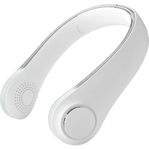 Portable Bladeless Necklace Fan Hanging Neck Mini Air Cooler USB Charging Small Personal Cooling Tools for Home Office