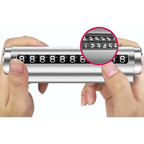 Rotatable Car Temporary Parking Card Aluminum Alloy Phone Number Card Plate Telephone Number Car Park Car Styling
