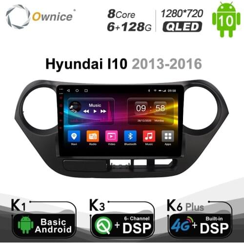 PX6 Carplay Android 10.0 Car Multimedia Player For HYUNDAI Grand I10 2013 2014 2015 2016 GPS Navigation 1280*720 4G LTE Radio