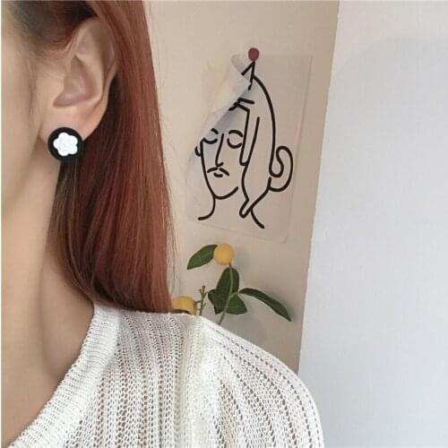 S925 needle stereo flower ear stud simple and compact temperament earrings in 2021 new tidal ear clip