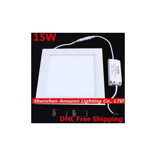 Lowest price! 15W Ultra thin LED Panel Light Recessed LED Ceiling Downlight Warm White/Natural White/Cold White 85-265V DHL Free