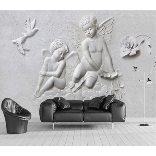 Custom Modern 3D Photo Wallpaper Murals 3D Three-dimensional Relief Angel Flying Mural for Living room Bedroom Hotel Lobby Decor