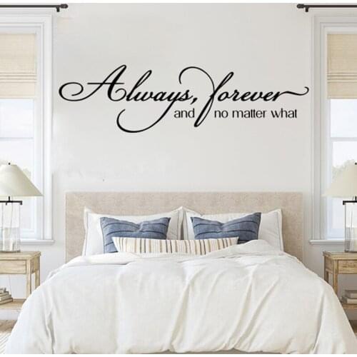 Wedding Always Forever No Matter What Wall Sticker Family Love Coupe Quote Wall Decal Bedroom Party Vinyl Home Decor