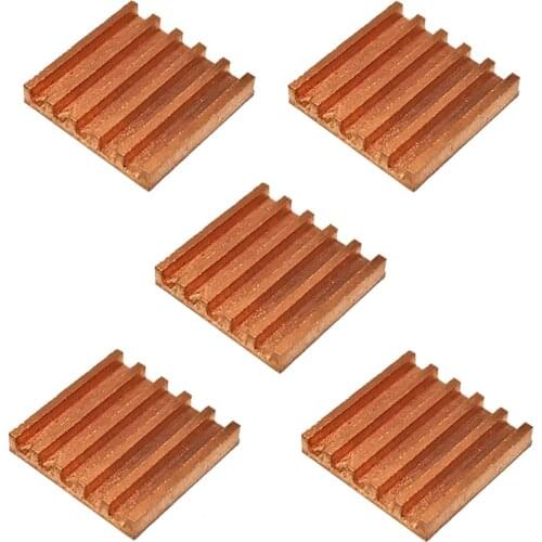 5pcs Pure Copper Mini Ultra thin heat Sink Memory RAM Cooling For VGA DDR MOS GPU IC Chipset Radiator Cooler Heatsink 13x13mm
