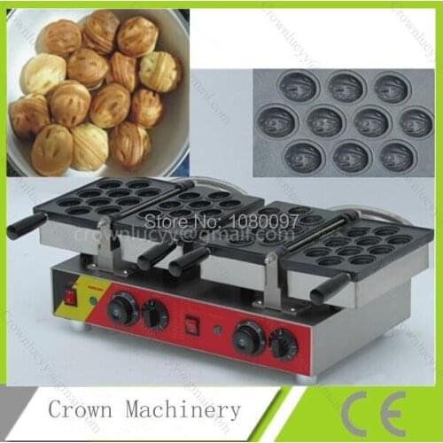 Walnut waffle pan maker;walnut waffle maker machine; Commecial belgium walnut snack waffle machine