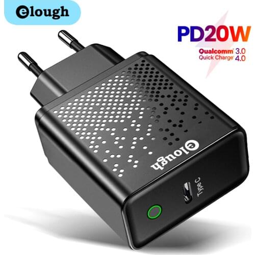 Elough 20W PD USB Type C Charger For iPhone 11 13 Pro Max X usb c fast charger quick charge 4.0 3.0 for iPad Huawei PD Charger