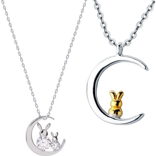 New 2020 Japan Small Fresh Cute Rabbit Zircon Choker Necklace For Women Color Summer Pendants Neckalces Fashion Jewelry Gifts