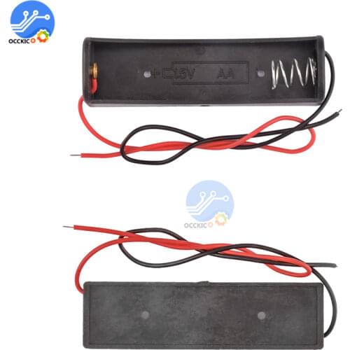 10Pcs/Lot AA Battery Holder Storage power bank Box organizer with 5" Lead for DIY Experiment battery holder