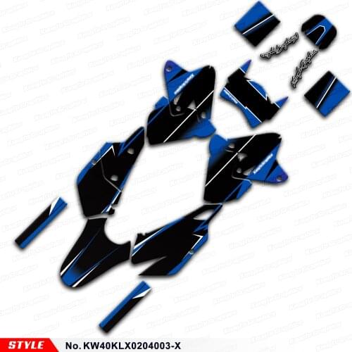 Aftermarket Personalised Graphics for KLX 400 R 2002 2003 2004, DRZ 400 SM, DRZ 400 Enduro, Style No. KW40KLX020400-3X