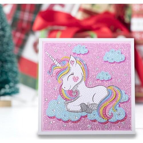 With Frame Full Drill Unicorn 5D Diamond Painting Embroidery Set For Children Kids Cartoon Animals Handmade DIY Creative Gifts