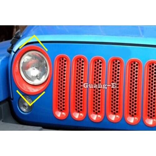 Car Front Head Light Lamp Detector Frame Stick Styling ABS Chrome Trim Molding 2pcs For Jeep Wrangler JL 2018 2019 2020