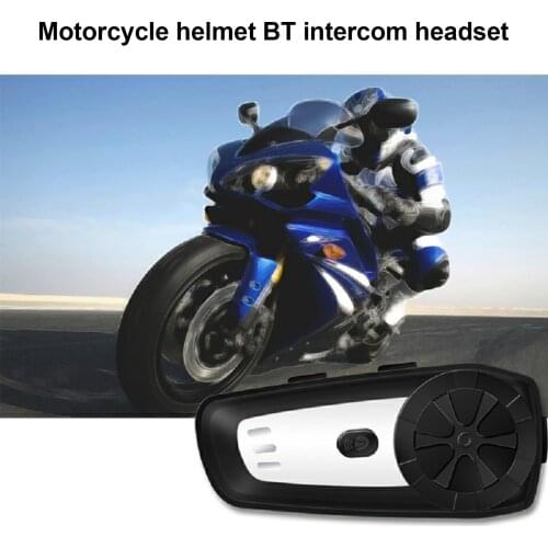 Motorcycle Helmet BT Headset Intercom with FM Radio Waterproof Helmet Intercom Motorcycle Communication System Handsfree Calls