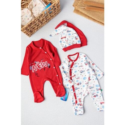 Babymod Car Themed Double Baby Boy Overalls Suit