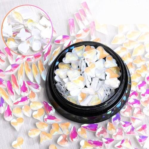 Swarovsky Mocha Fluorescent Mix shape Flat back Rhinestones 100Pcs Crystal Glass Stones for DIY Nails art Decoration