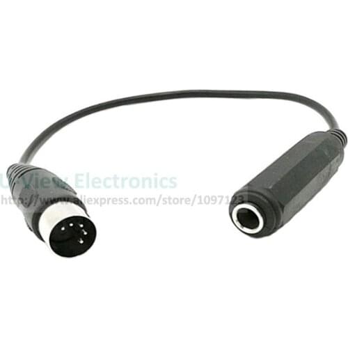 DIN 5Pin Male Plug To 6.35MM Female Plug Audio Extension Cable About 30CM/Free Shipping/1PC