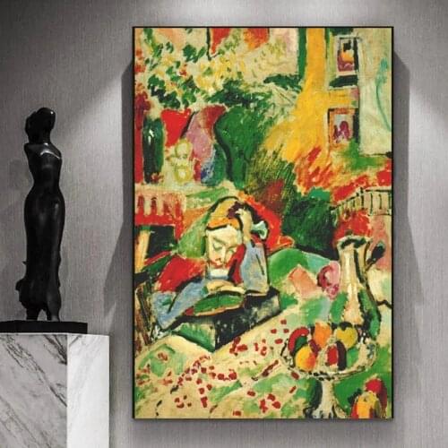 Henri Matisse Abstract Girl Reading Canvas Painting Wall Art Nordic Posters and Prints Wall Pictures for Living Room Decoration