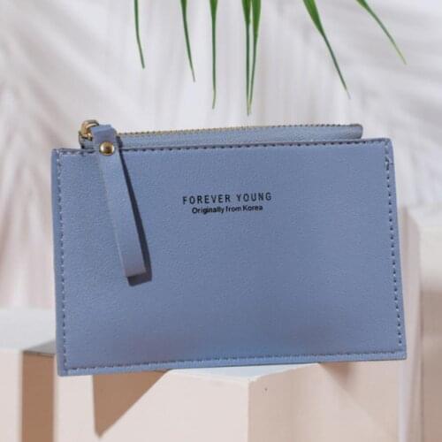 PU Zipper Wallet Cash ID Card Credit Card Holder Women Solid Mini Card Case Men Business Name Card Holder