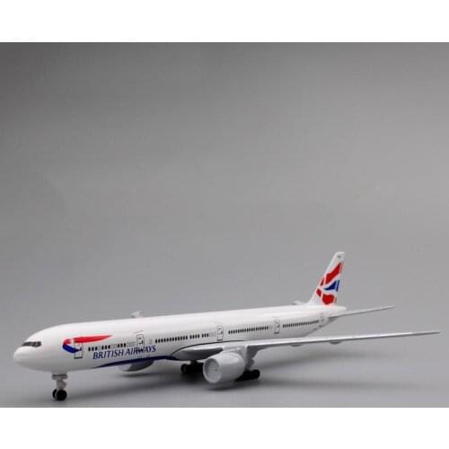 Diecast 1:400 Scale British Airways B-777-300 Static Aircraft Model with Wheels Alloy Passenger Aircraft Model Airplane