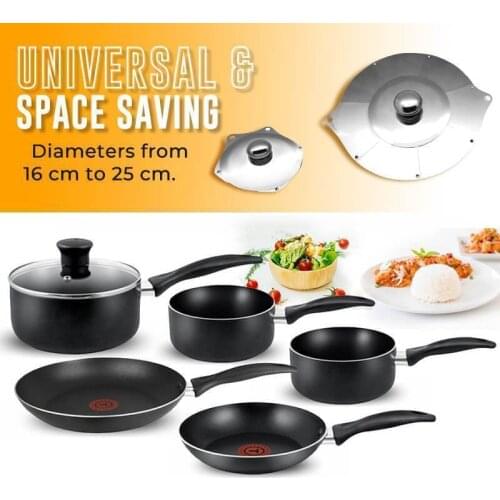 Multifunctional Fan Lid Stainless Steel Multi-function And Variable lid Foldable Stainless Steel Lid Dropshipping