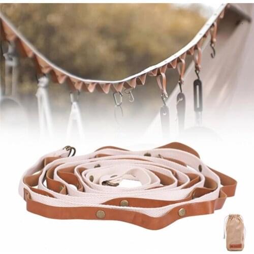 Multifunctional PU Leather Tent Lanyard Cord Clothesline Hanging Storage Strap Outdoor Clothesline Hanging Organizer Strap