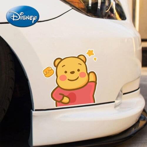 Disney Car Scratch Cartoon Car Sticker Creative Personality Pooh Cute Sticker Covering Electric Motorcycle Body Decoration