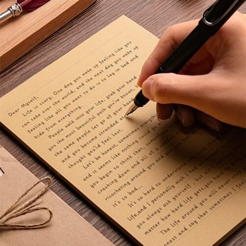 New 50 Sheets A4/B5/A5 Vintage Kraft Paper Writing Letter Stationery Romantic Creative Note Craft Paper Painting Packaging Paper