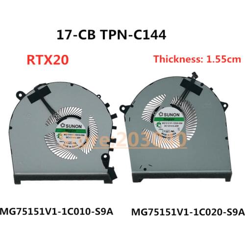 New Laptop CPU/GPU Cooling Fan For HP OMEN 5 PLUS 17-CB TPN-C144 L62866-001 MG75151V1-1C010-S9A MG75151V1-1C020-S9A RTX20 thick