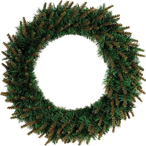 New Christmas Artificial Pine Wreath Yellow Head Wreath for Home Christmas Party Decor Wall Door Window