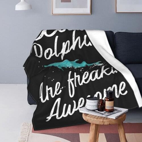 Dolphin Lover Blankets Fleece Winter Wildlife Breathable Lightweight Thin Throw Blanket for Home Car Quilt