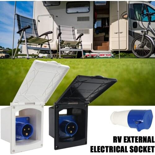 RV Camper 220V-240V 16A External Flush Hook Up Waterproof Plug Socket