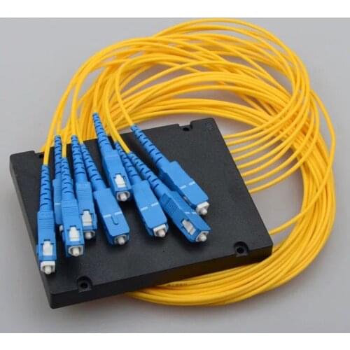 SC/ UPC 1X8 PLC Singlemode Fiber Optical splitter FTTH FBT PLC optical fiber splitter1X8 PLCFiber Optical splitter,Free Shipping