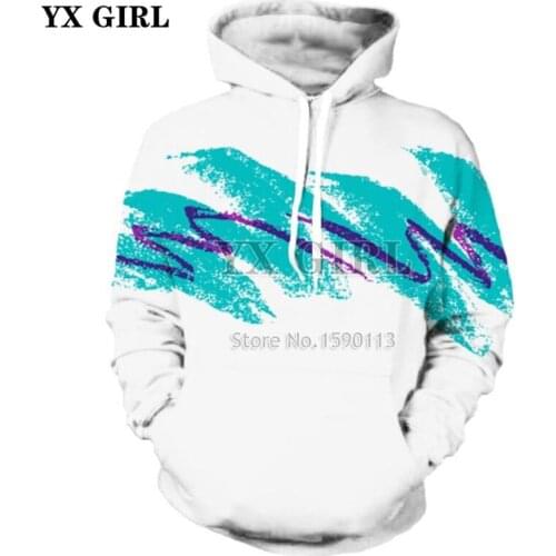 YX GIRL Watercolor digital printing Men/women Hoodies Print Waves 3d Hooded sweatshirts Autumn Winter Fashion Hoody tops