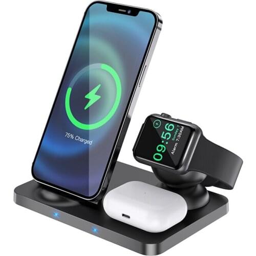 Vertical Three-in-one Wireless Fast Charging Suitable for Apple Mobile Phone Holder Watch Earphone Power Output 5W/7.5W/10W/15W
