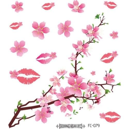 Factory Unicorn Flamingo Flying Crane New Sexy Pink Lip flowers Tatttos Sakura sexy clavicle flower arm tattoo stickers 500PCS