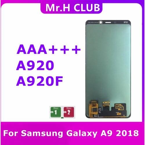 Super Amoled OLED LCD Screen For Samsung Galaxy A9 2018 A920 A920F LCD Display Touch Screen Digitizer Assembly AAA