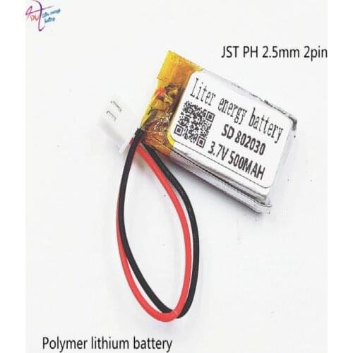 ZHR-2P 2.54mm 3.7V 500mA 802030 polymer lithium battery Bluetooth stereo plug