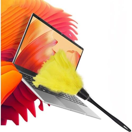 1PC Feather Duster Colorful Anti-static Plastic Handle Dust Car Duster Portable Dashboard Cleaner Tools Decoration Crafts