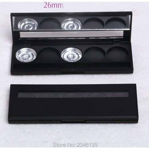 10pcs/lot 5grids Eyeshadow Powder Case with Mirror, Professtionl Makeup Tool, Superior Quality Blush Powder Container, 26mm grid
