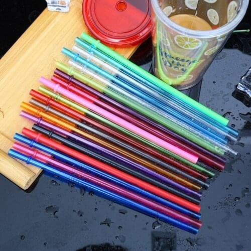 1000pcs 10.5inch Colorful Plastic Drinking Straws 26cm Reusable PP Candy Color Straw for Tall Skinny Tumblers W0093